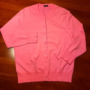 J Crew cotton cardigan, Size L, medium pink.